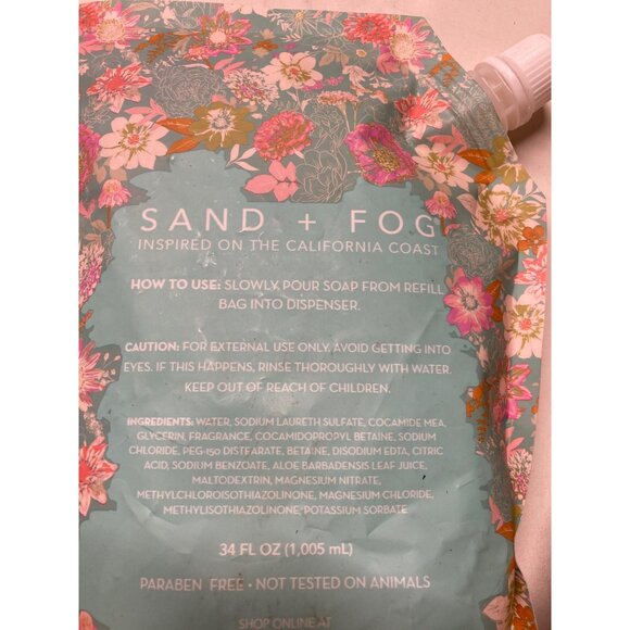 Sand + Fog Vanilla Sandalwood Scented Hand Soap Refill 34 Fl Oz X 2 Brand New - Picture 3 of 5